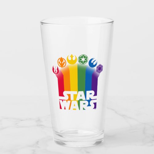 Rainbow Star Wars Logo  Symbols Glass