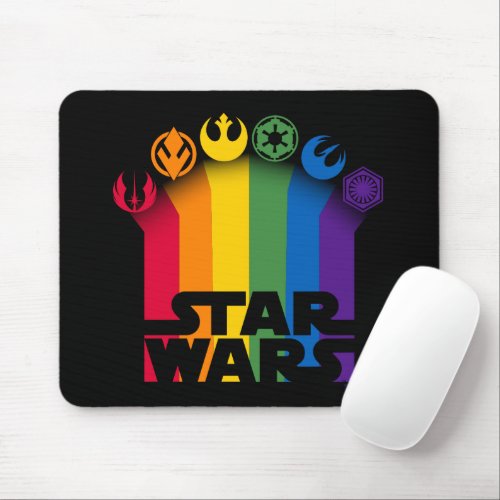 Rainbow Star Wars Logo  Symbols Mouse Pad