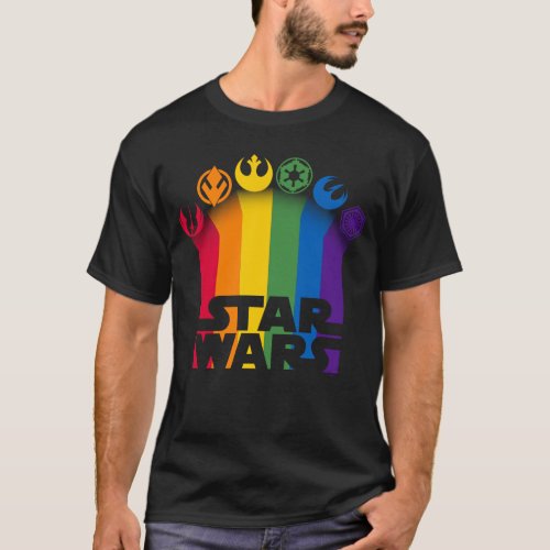 Rainbow Star Wars Logo  Symbols T_Shirt