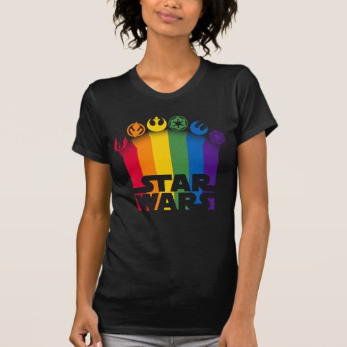 Rainbow Star Wars Logo  Symbols T_Shirt