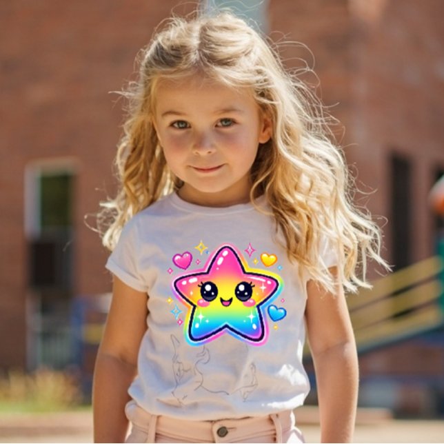 Rainbow Star Y2K Kawaii Toddler Shirt (Creator Uploaded)
