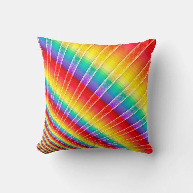 Rainbow Starburst Throw Pillow (Front)