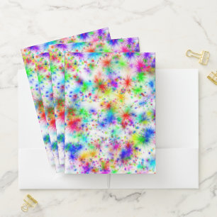 Rainbow starbursts pocket folder