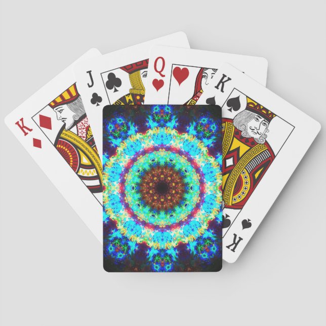 Rainbow Stargate Mandala Poker Cards (Back)