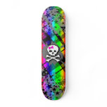 Rainbow Starry Skull Skateboard Deck