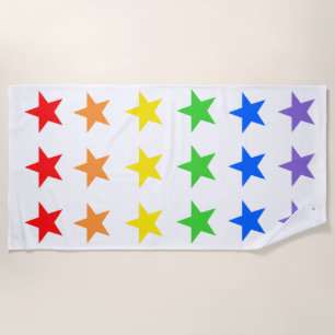 Rainbow starry sky beach towel