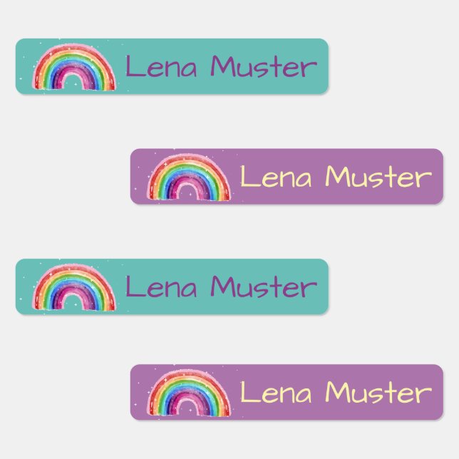 Rainbow stars | 96 narrow kids' labels (Group)
