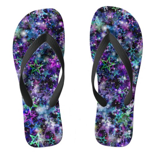 rainbow stars adult flip flops