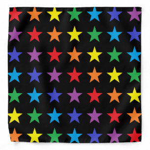 Rainbow Stars Black Bandana