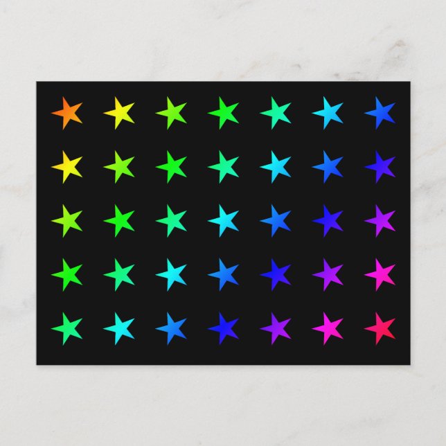 Rainbow Stars Colorful Multicolor Stars Shape Icon Postcard (Front)