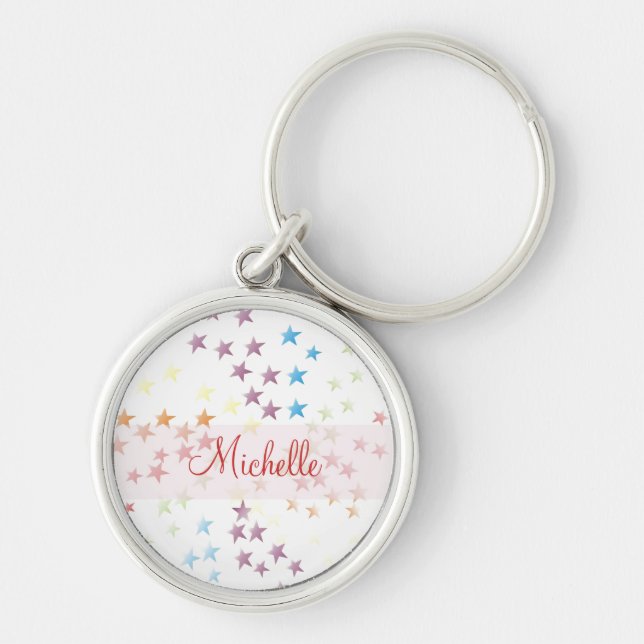 Rainbow stars keychain (Front)