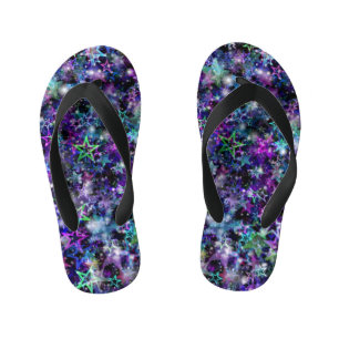 rainbow stars kids flip flops