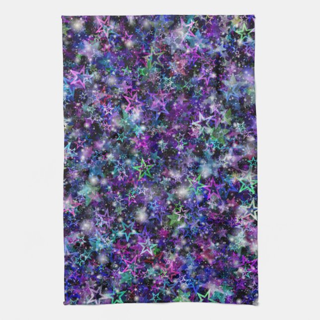 rainbow stars kitchen towel (Vertical)