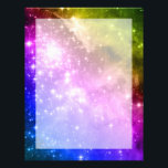 Rainbow Stars Letterhead<br><div class="desc">A digitally painted rainbow colored space image. The original is the giant star-forming nebula NGC 3603.</div>