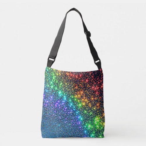 Rainbow Stars Night Sky  Crossbody Bag