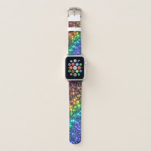 Rainbow Stars Night Sky Sparkle Apple Watch Band