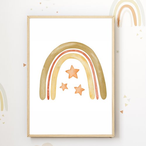 Rainbow Stars Nursery Poster Kids Room Decor