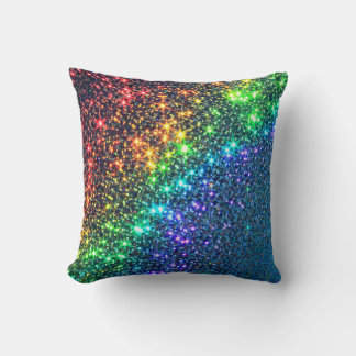Rainbow Stars Party Throw Pillow