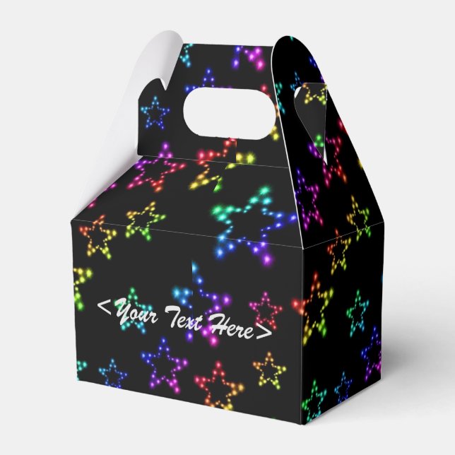 Rainbow Stars Pattern Favor Box (Front Side)