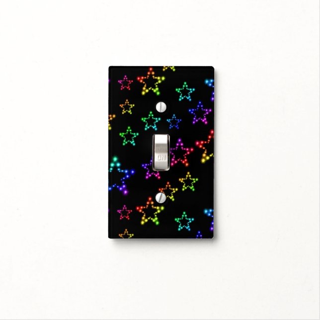 Rainbow Stars Pattern Light Switch Cover (In Situ)