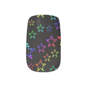 Rainbow Stars Pattern Nail Wraps
