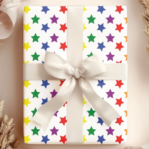 Rainbow Stars Pattern Wrapping Paper