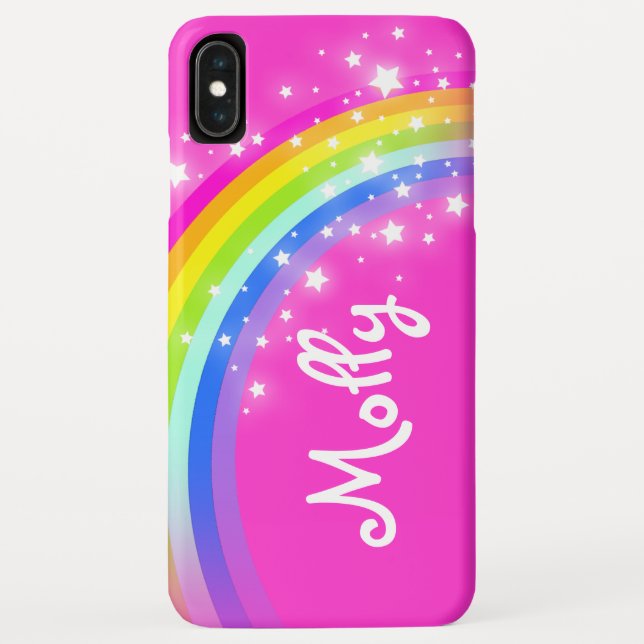 Rainbow stars pink sky girl custom name Case-Mate iPhone case (Back)
