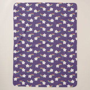 Rainbow Stars Sherpa Blanket