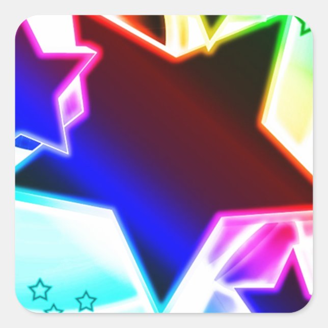 Rainbow Stars Square Sticker (Front)