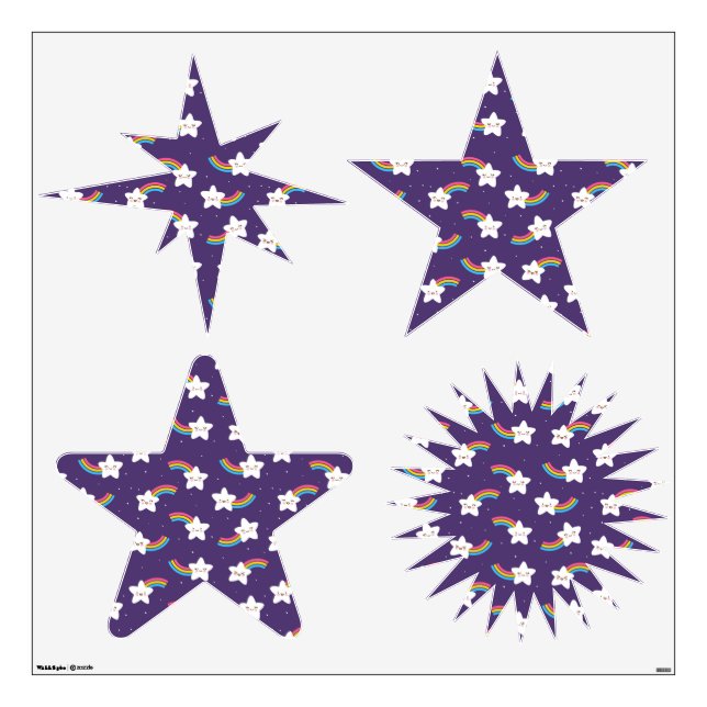 Rainbow Stars Wall Decals (Front)