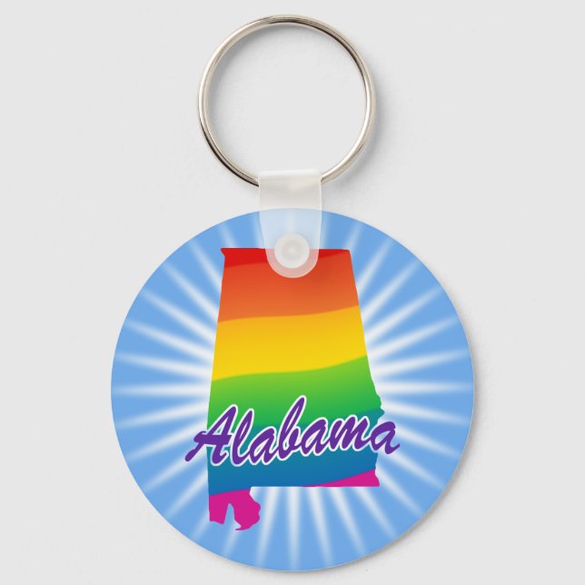 Rainbow State Of Alabama Keychain (Front)