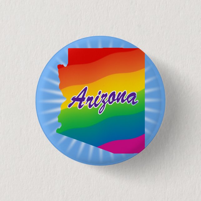 Rainbow State of Arizona Pinback Button (Front)