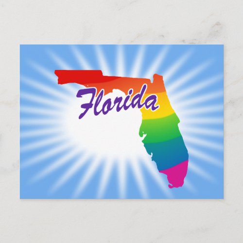 Rainbow State Of Florida Postcard
