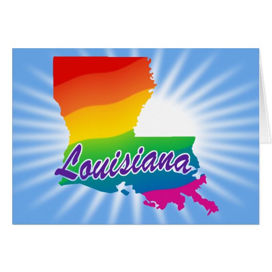 Rainbow State Of Louisiana Cards (Front Horizontal)