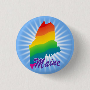 Rainbow State Of Maine Pinback Button