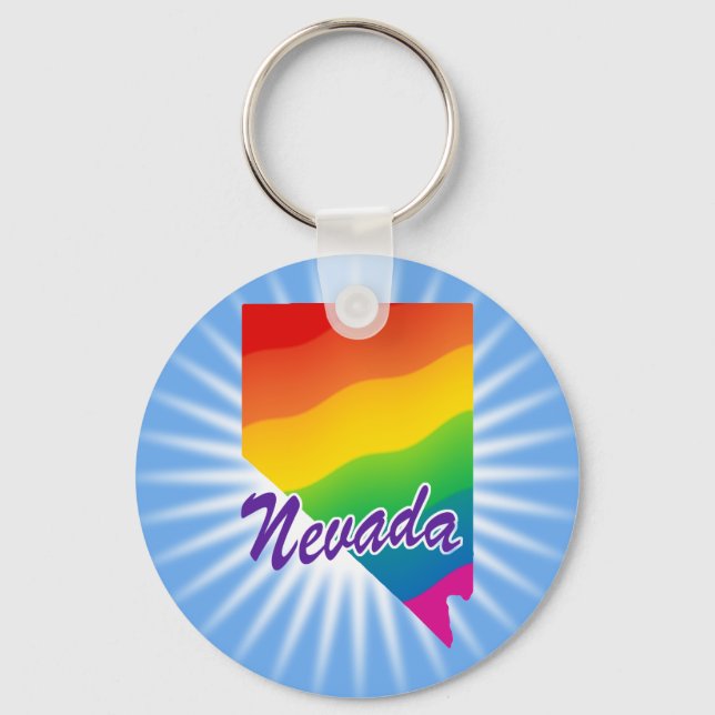Rainbow State Of Nevada Keychain (Front)