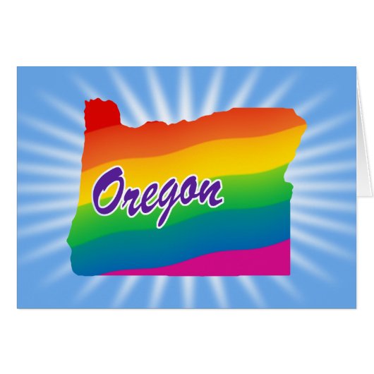 Rainbow State Of Oregon Cards (Front Horizontal)