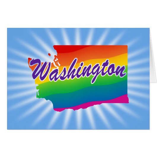 Rainbow State Of Washington Cards (Front Horizontal)