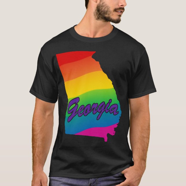 Rainbow State Outline Georgia T-Shirt (Front)