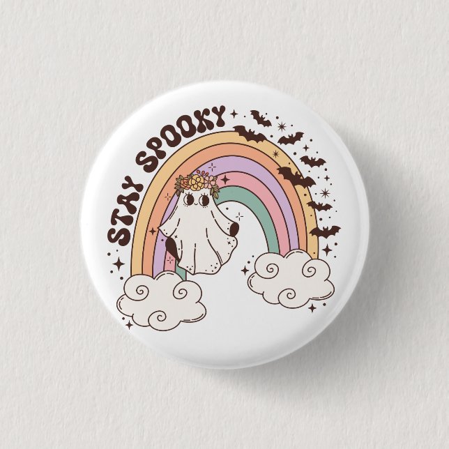 Rainbow Stay Spooky Button (Front)