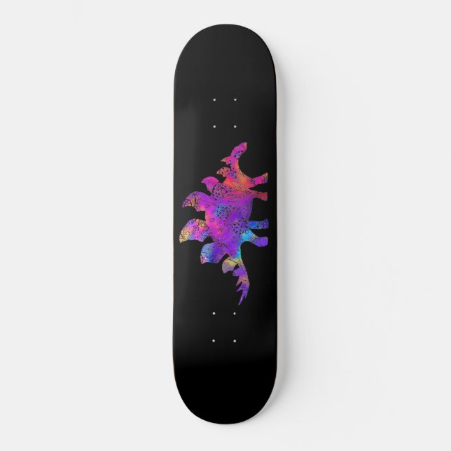 Rainbow Stegosaurus Skateboard (Front)