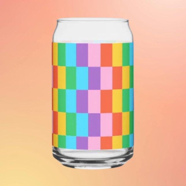 Rainbow Steps Blocks Pattern Can Glass (Creator Uploaded)