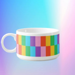 Rainbow Steps Blocks Pattern Chili Bowl