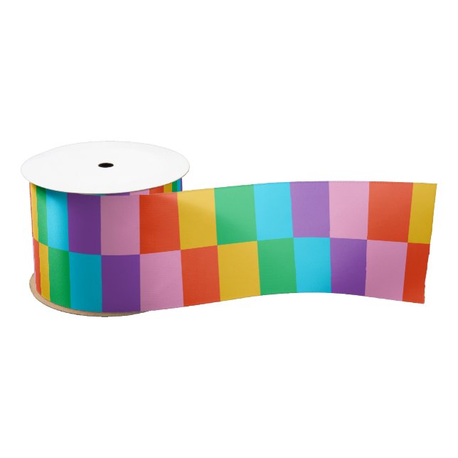 Rainbow Steps Blocks Pattern Decorative Ribbon (Spool)