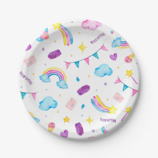 Rainbow Sticker - Believe in Magic Paper Plates