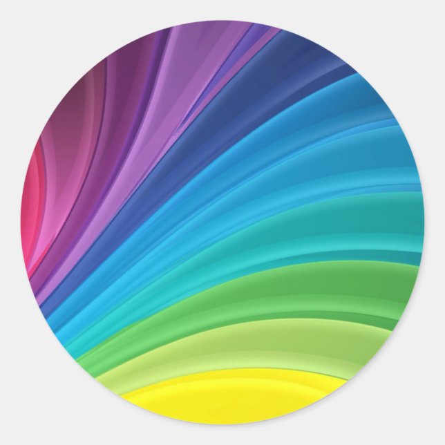 Rainbow Sticker Envelope Seal Wedding Favor Tag (Front)