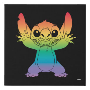 Rainbow Stitch Faux Canvas Print