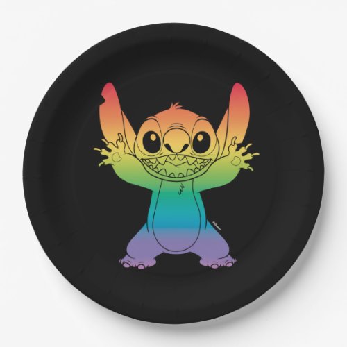 Rainbow Stitch Paper Plates