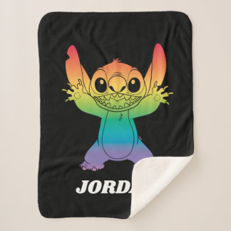 Rainbow Stitch Sherpa Blanket