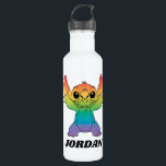 Rainbow Stitch Stainless Steel Water Bottle<br><div class="desc">This colorful graphic feature's Disney's Stitch.</div>